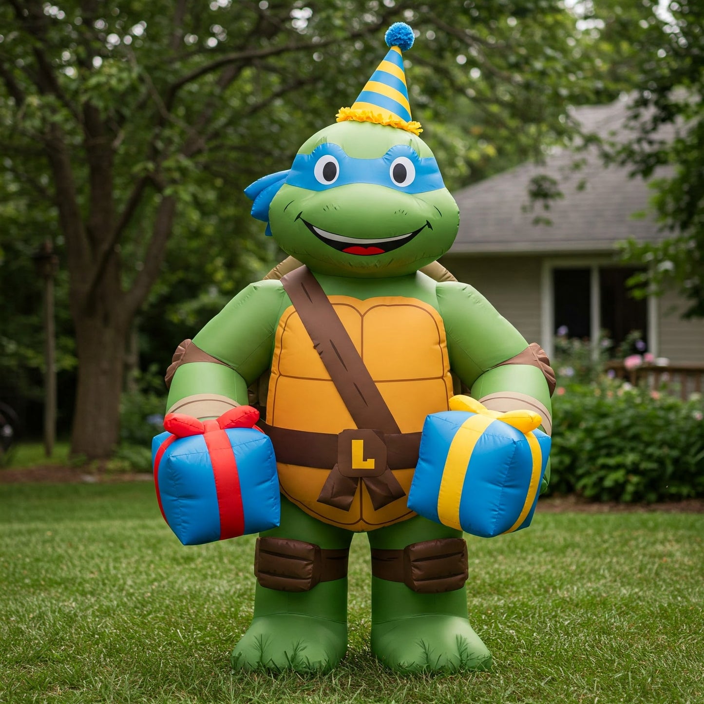 TMNT Ninja Turtles Leonardo Leo 4 Foot Yard Inflatable Blow Up Birthday Party Gift
