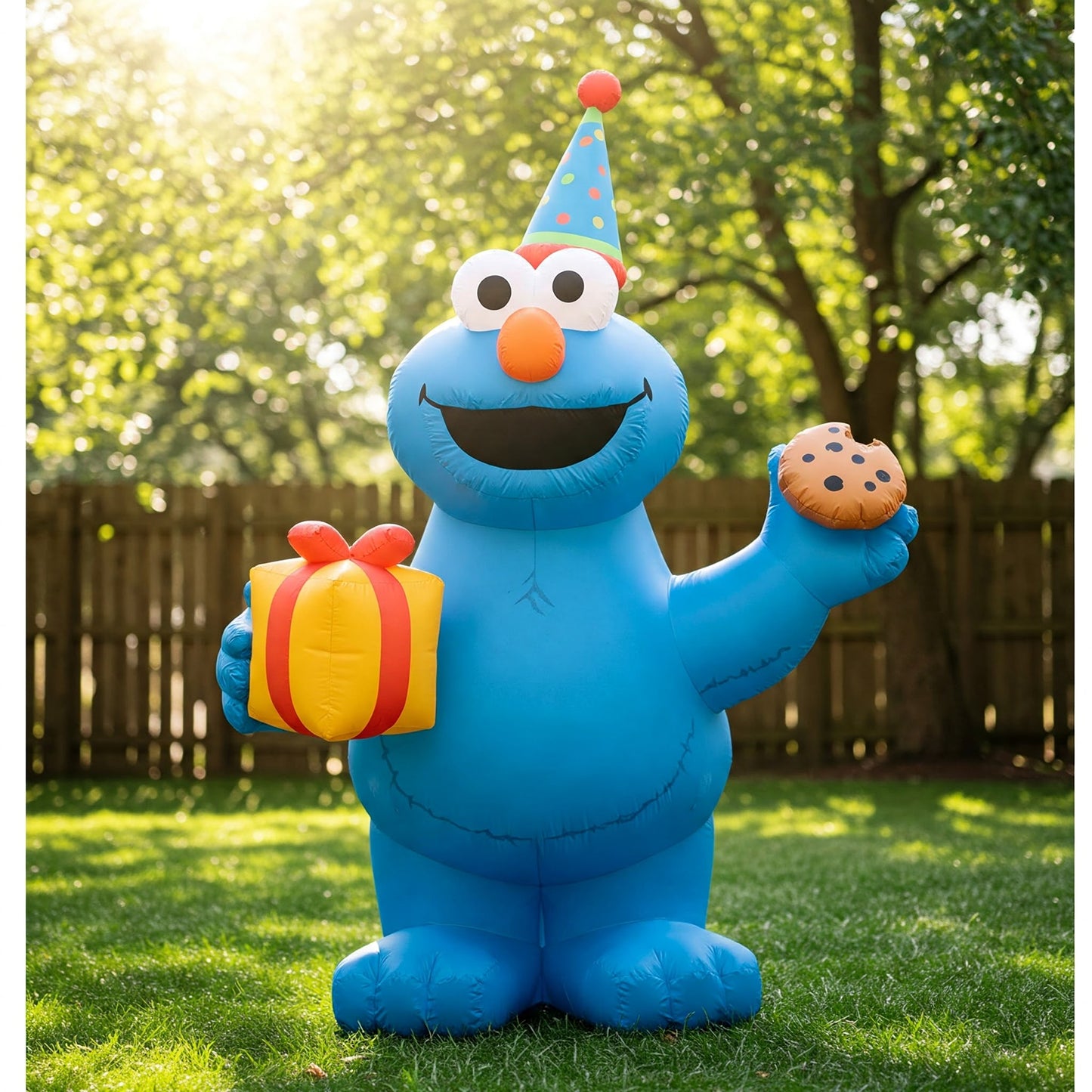 Sesame Street Cookie Monster 4 Foot Yard Inflatable Blow Up Birthday Party Gift